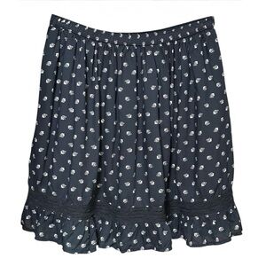 Abercrombie & Fitch Black White Floral Lace Trim Mini Skirt XL